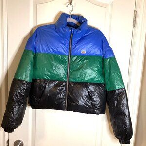 Levi’s Women's Cropped Puffer Duck Down / Feather Jacket Colorblock Size XS
